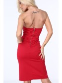 Red dress with ties ZZ222 - Online store - Boutique